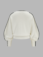 Pull col V manches ballon