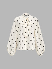 Blouse à pois manches lanterne
