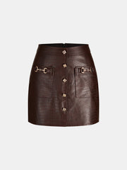 Jupe mini simili cuir grainé