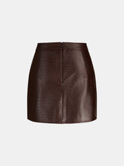 Jupe mini simili cuir grainé