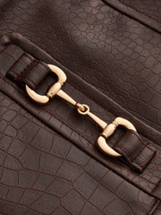 Jupe mini simili cuir grainé