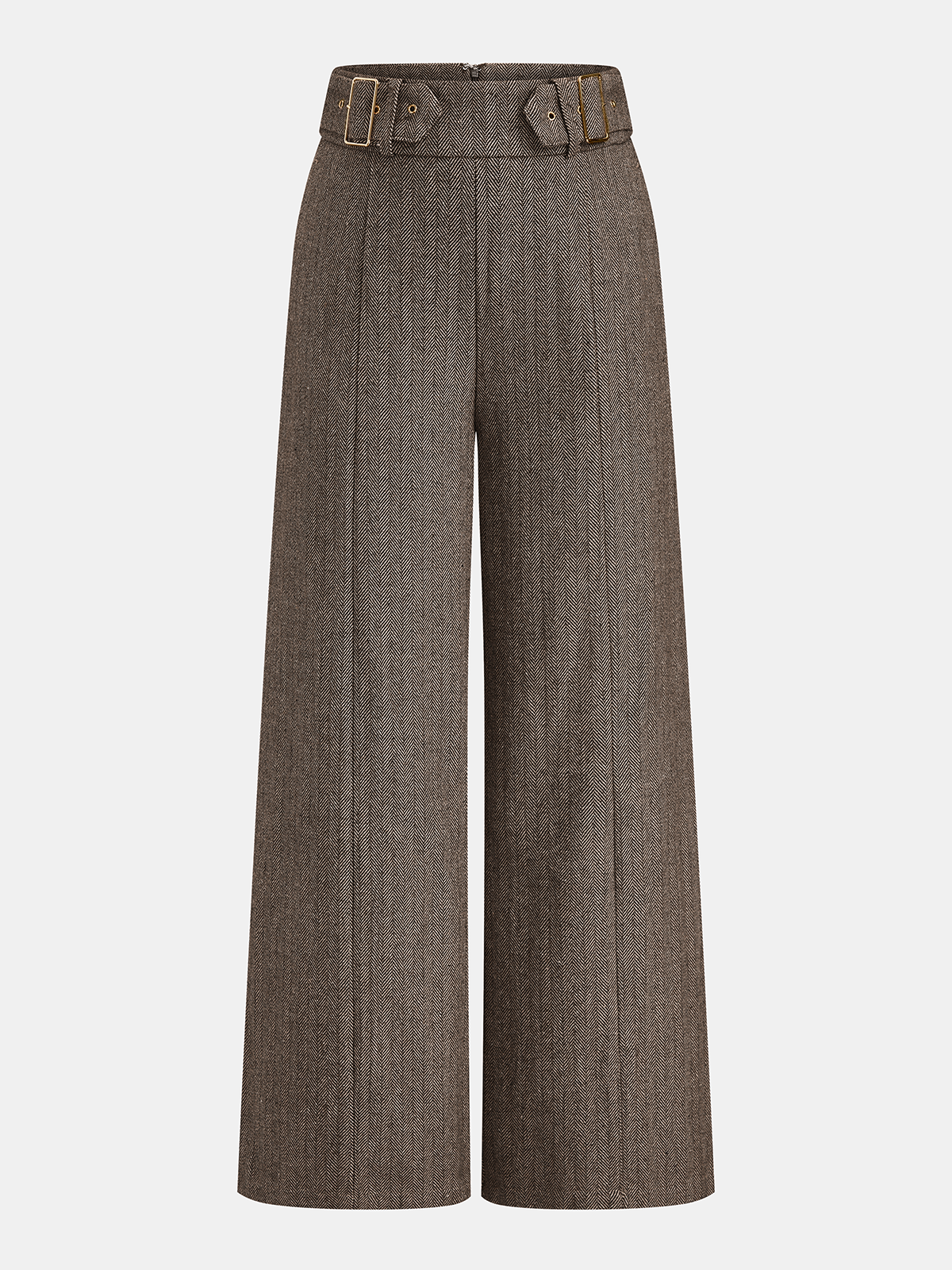 Pantalon ample chevron à boucle brun, pièce seule, vue de face