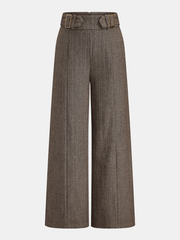 Pantalon ample chevron à boucle brun, pièce seule, vue de face