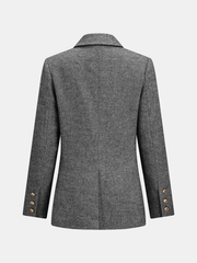 Blazer chevron croisé gris