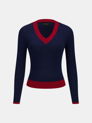 Top tricot châle amovible bicolore