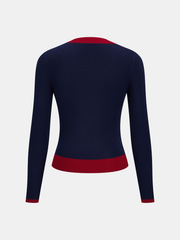 Top tricot châle amovible bicolore