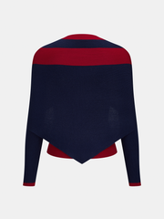 Top tricot châle amovible bicolore