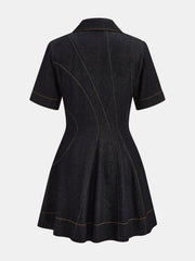 Robe évasée courte en jean