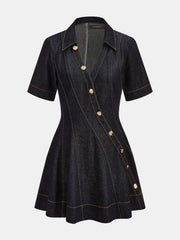 Robe évasée courte en jean
