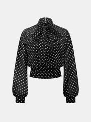 Blouse à pois nœud avec bandeau