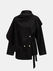 Manteau noir à col cape