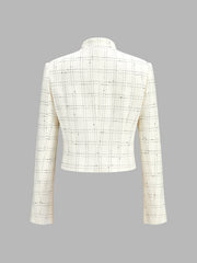 Ensemble short tweed carreaux