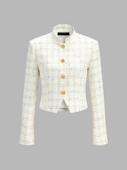 Ensemble short tweed carreaux