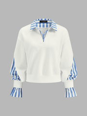 Sweat rayé effet deux pièces