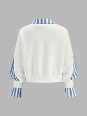 Sweat rayé effet deux pièces