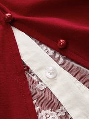 Top tricot effet deux pièces dentelle