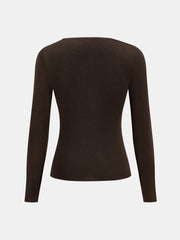 Top tricot asymétrique manches longues