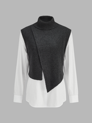 Ensemble gilet col montant et chemise