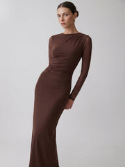 Robe maxi moulante manches longues