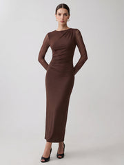Robe maxi moulante manches longues