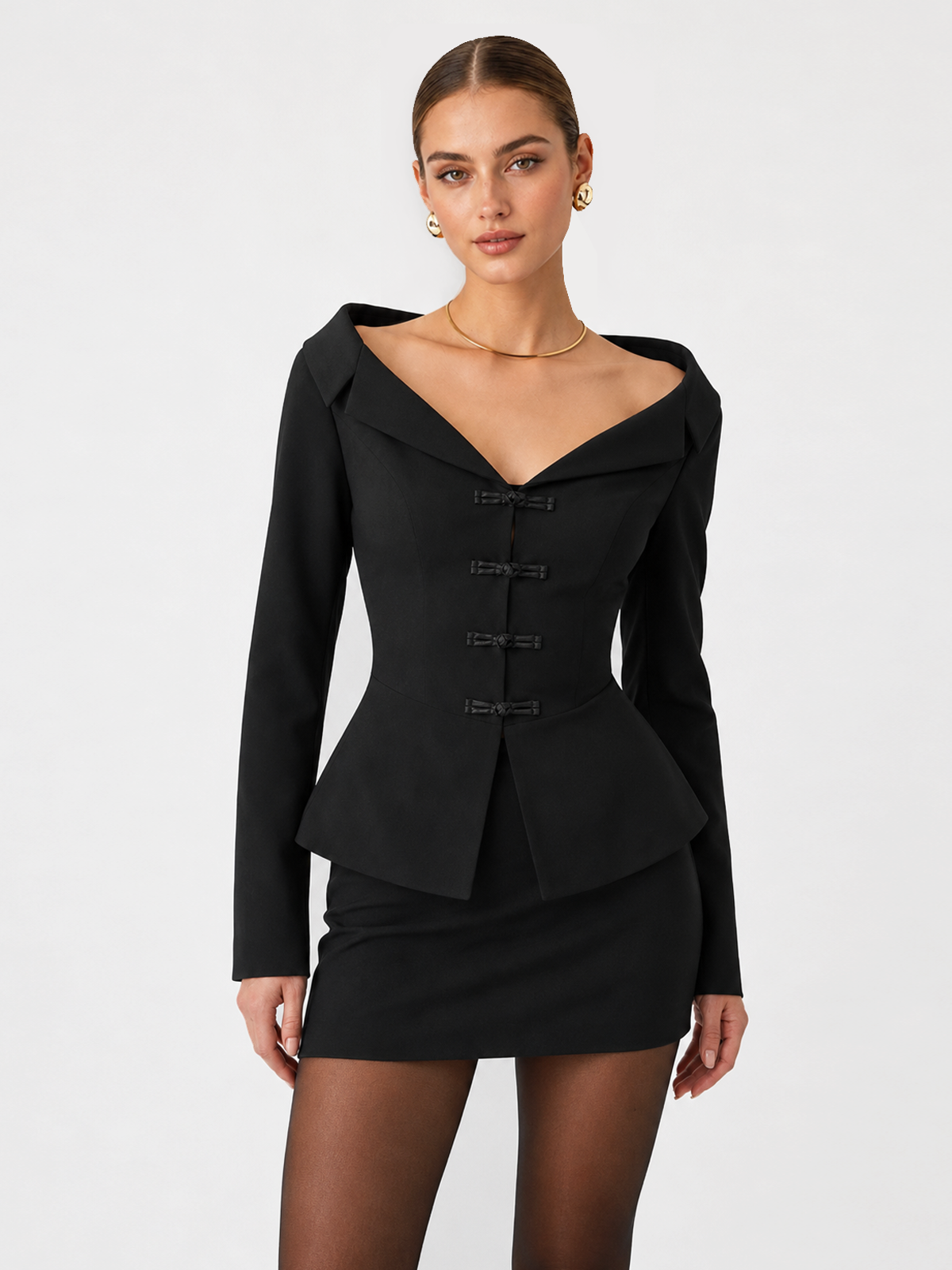 Blazer noir épaules nues