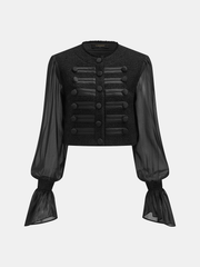 Veste noire napoléon manches voile