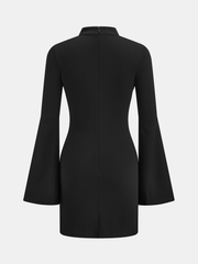 Robe mini col montant manches fendues