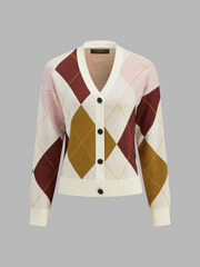Cardigan à motifs losanges