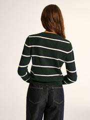 Cardigan rayé boutonné classique