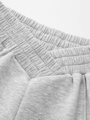 Pantalon de jogging barrel gris clair, détail, taille
