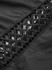 Blouse froncée à empiècements dentelle