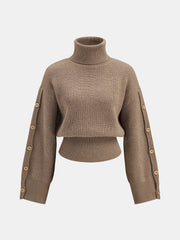 Pull col montant laine mélangée