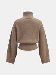 Pull col montant laine mélangée