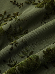 Robe sirène fleurie épaules dénudées