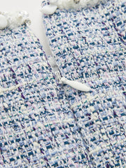 Robe mini tweed ourlet plissé
