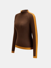 Pull col montant colorblock