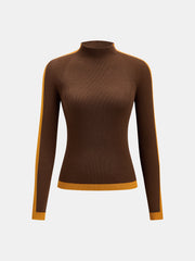 Pull col montant colorblock