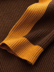 Pull col montant colorblock