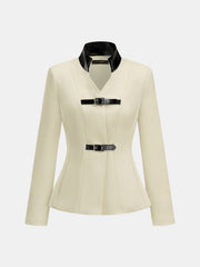 Blazer ivoire à boucles
