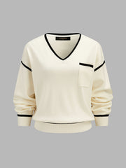 Ensemble maille bordure contrastée