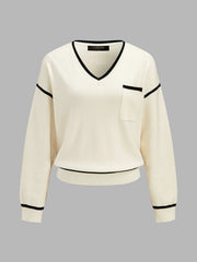 Ensemble maille bordure contrastée