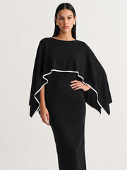 Robe midi tricot avec cape