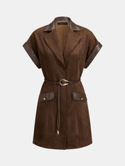 Robe blazer ceinturée effet daim