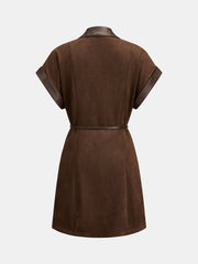 Robe blazer ceinturée effet daim