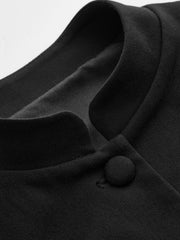 Robe mini col montant boutonnée plissée