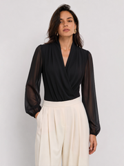 Body col croisé chiffon