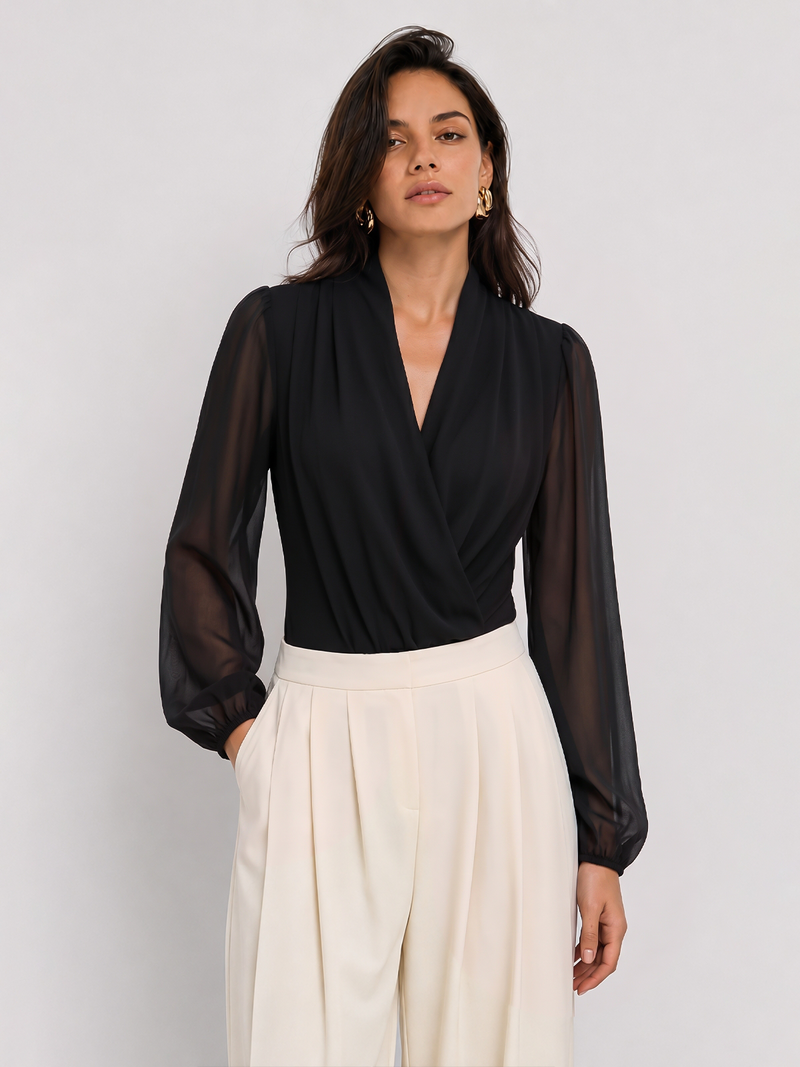 Body col croisé chiffon