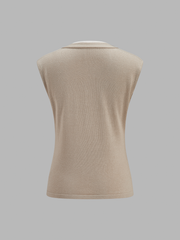 Pull sans manches effet deux pièces