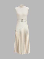 Robe maxi buste tricot simili cuir