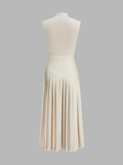 Robe maxi buste tricot simili cuir